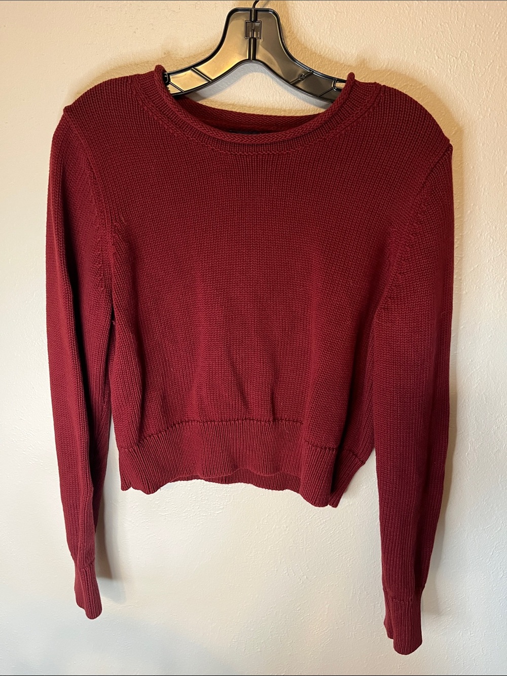 GAP Women's Burgundy Crew Neck Sweater